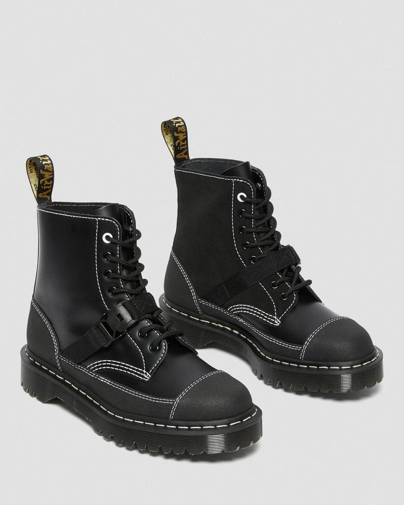 Dr Martens 1460 Tech Made in England Læder Snørestøvler Dame Sort | DK 211PJJ